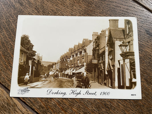 Dorking - Vintage Frith's Modern "Vintage" Postcard of High Street 1900