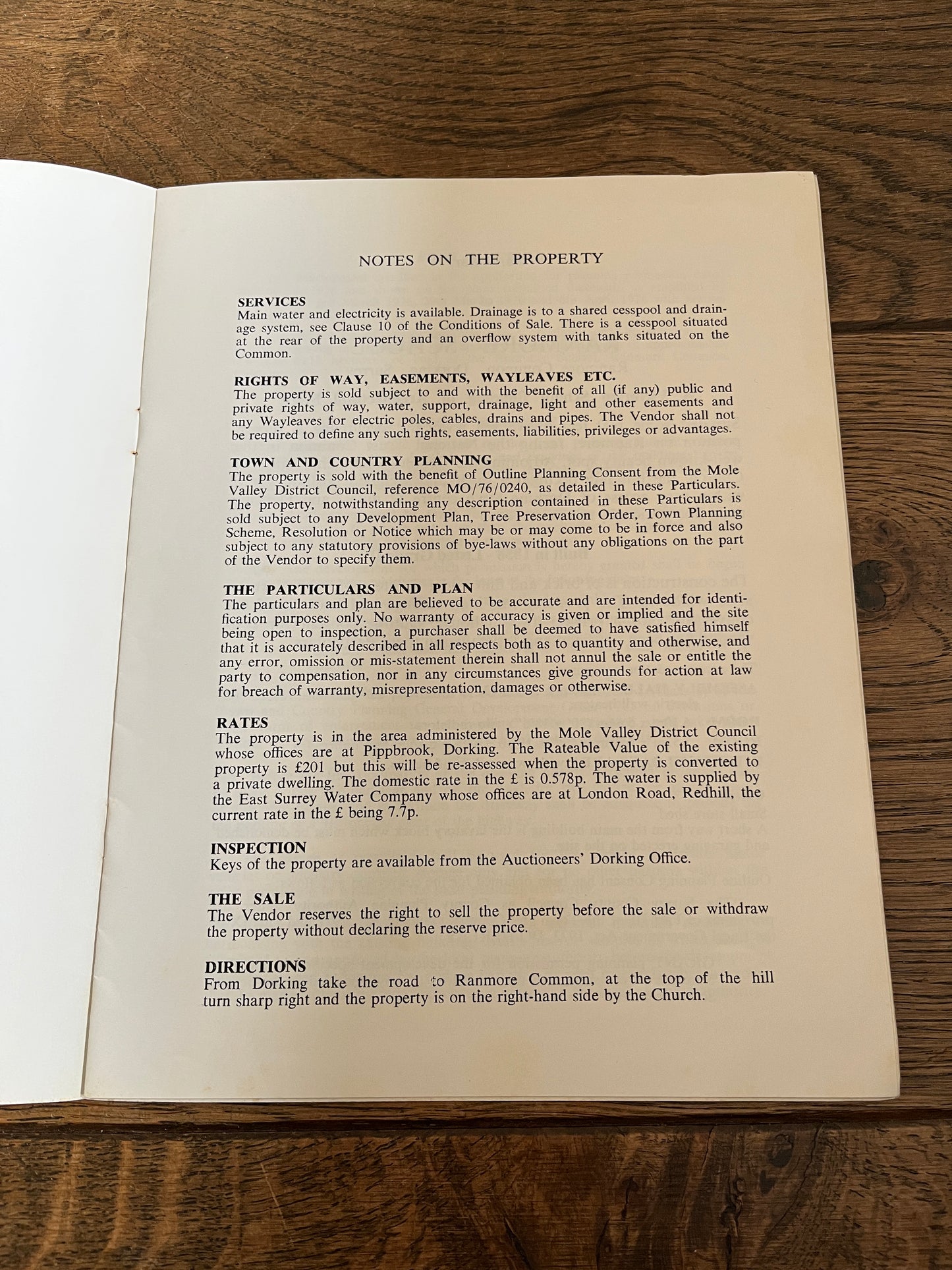 Ranmore School, Ranmore Common 1976 Sales Particulars