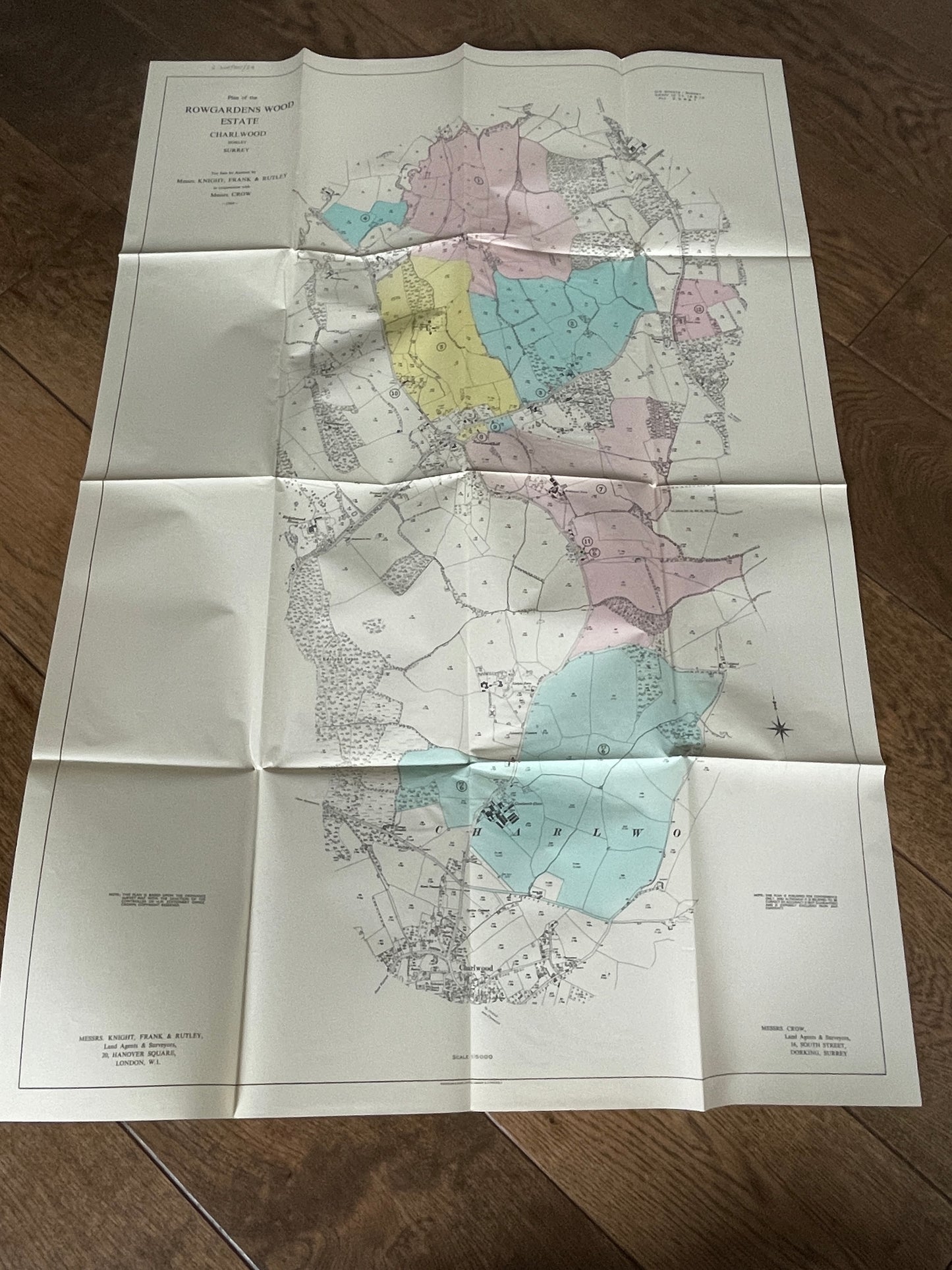 Map of the Rowgardens Wood Estate, Charlwood 1964 Sales Particulars