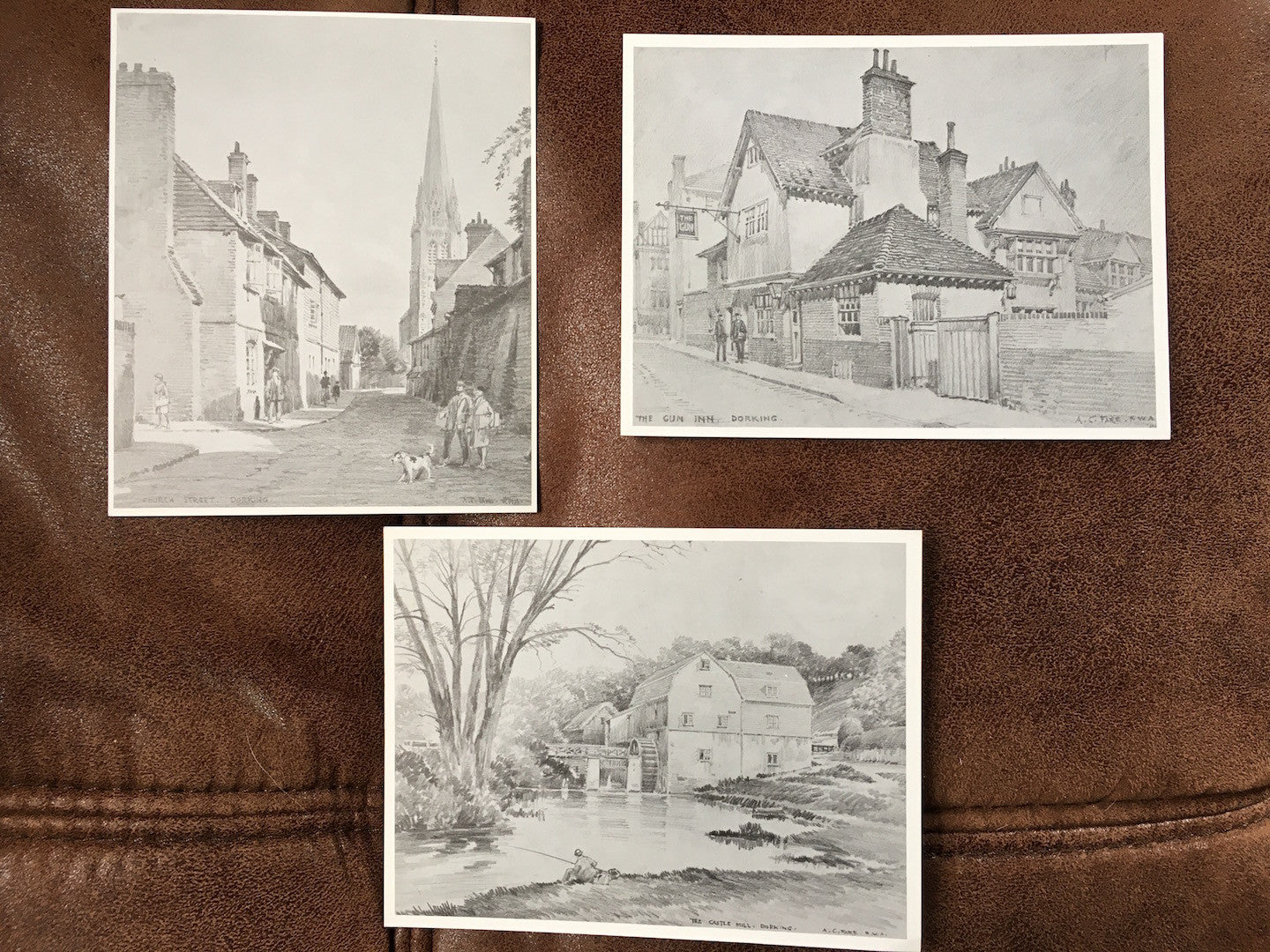 Arthur Fare. 3 x Black and White Postcards. Scenes of Dorking