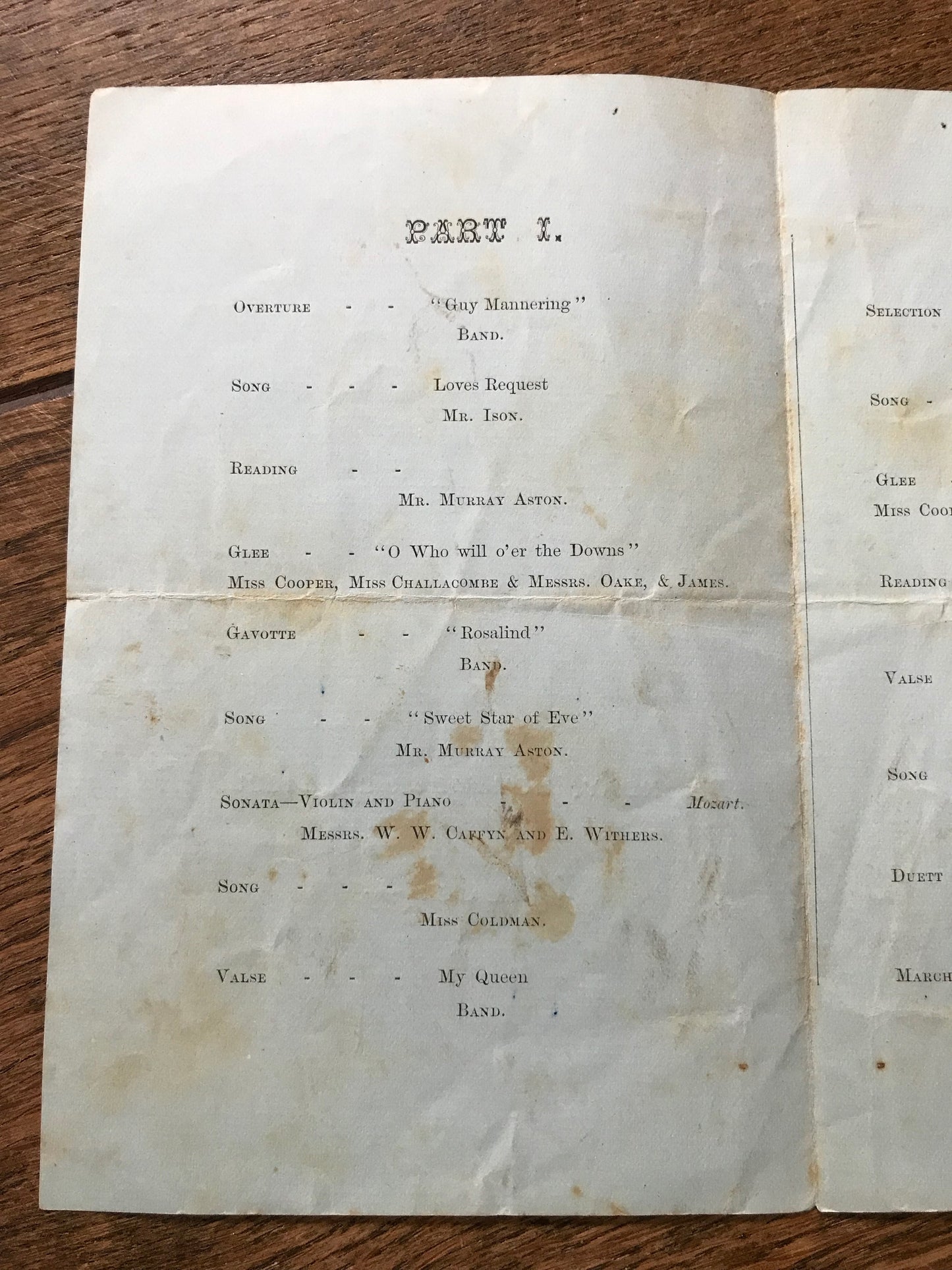Wotton & Abinger Institute Programme 1881