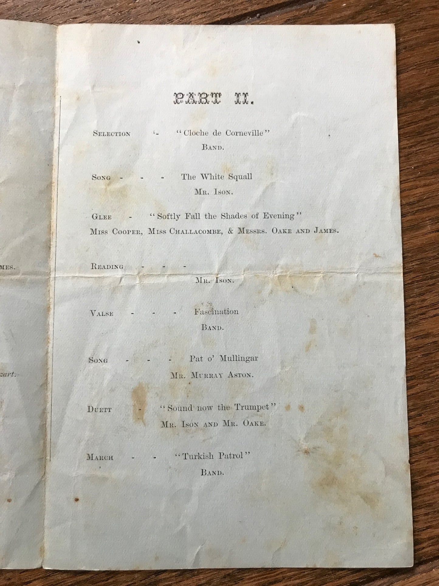 Wotton & Abinger Institute Programme 1881