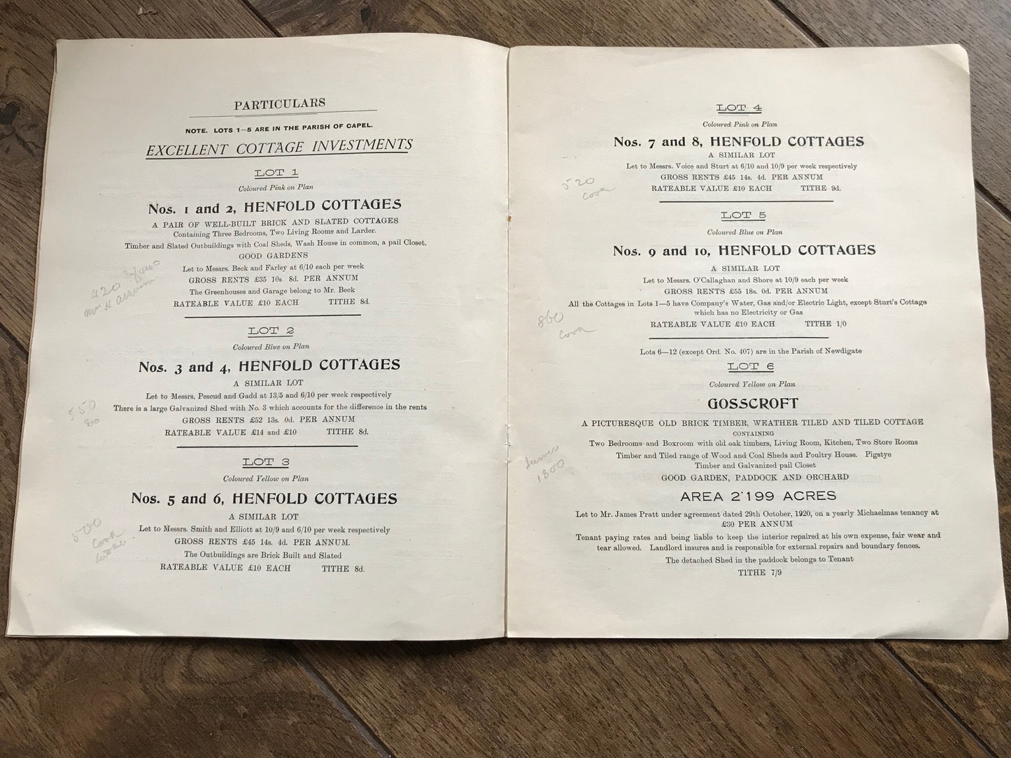 Various Properties - Newdigate 1945 Sales Particulars