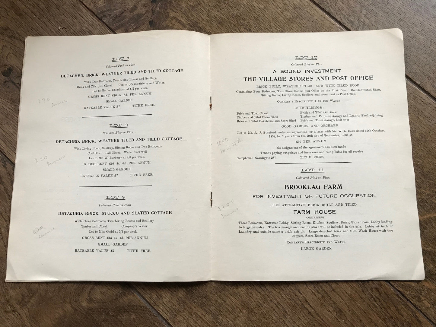 Various Properties - Newdigate 1945 Sales Particulars