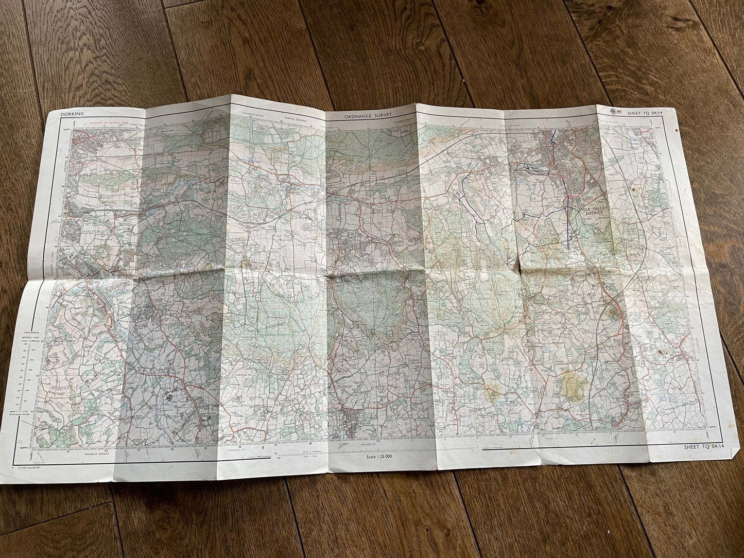 Ordnance Survey Map of Dorking