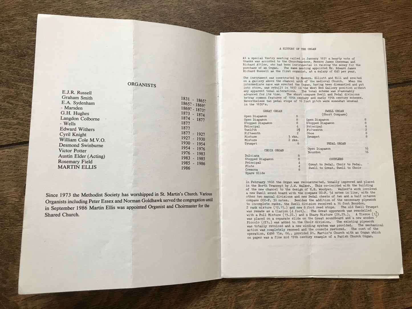 St. Martin's Church - Festival Weekend Programme - 1987