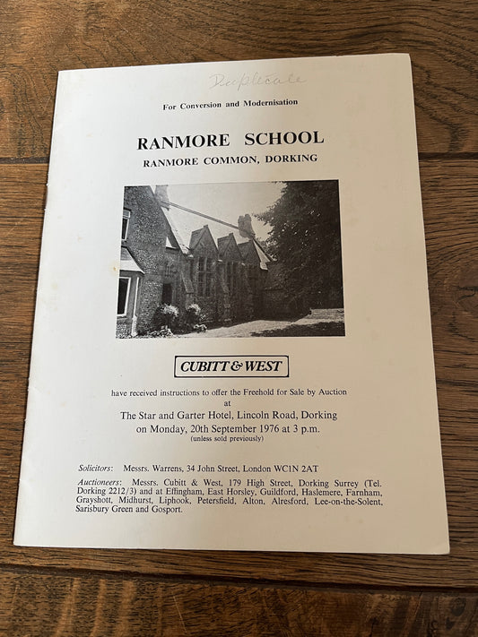 Ranmore School, Ranmore Common 1976 Sales Particulars