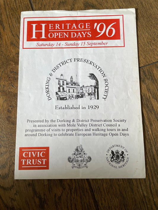 Heritage Open Days Leaflet 1996