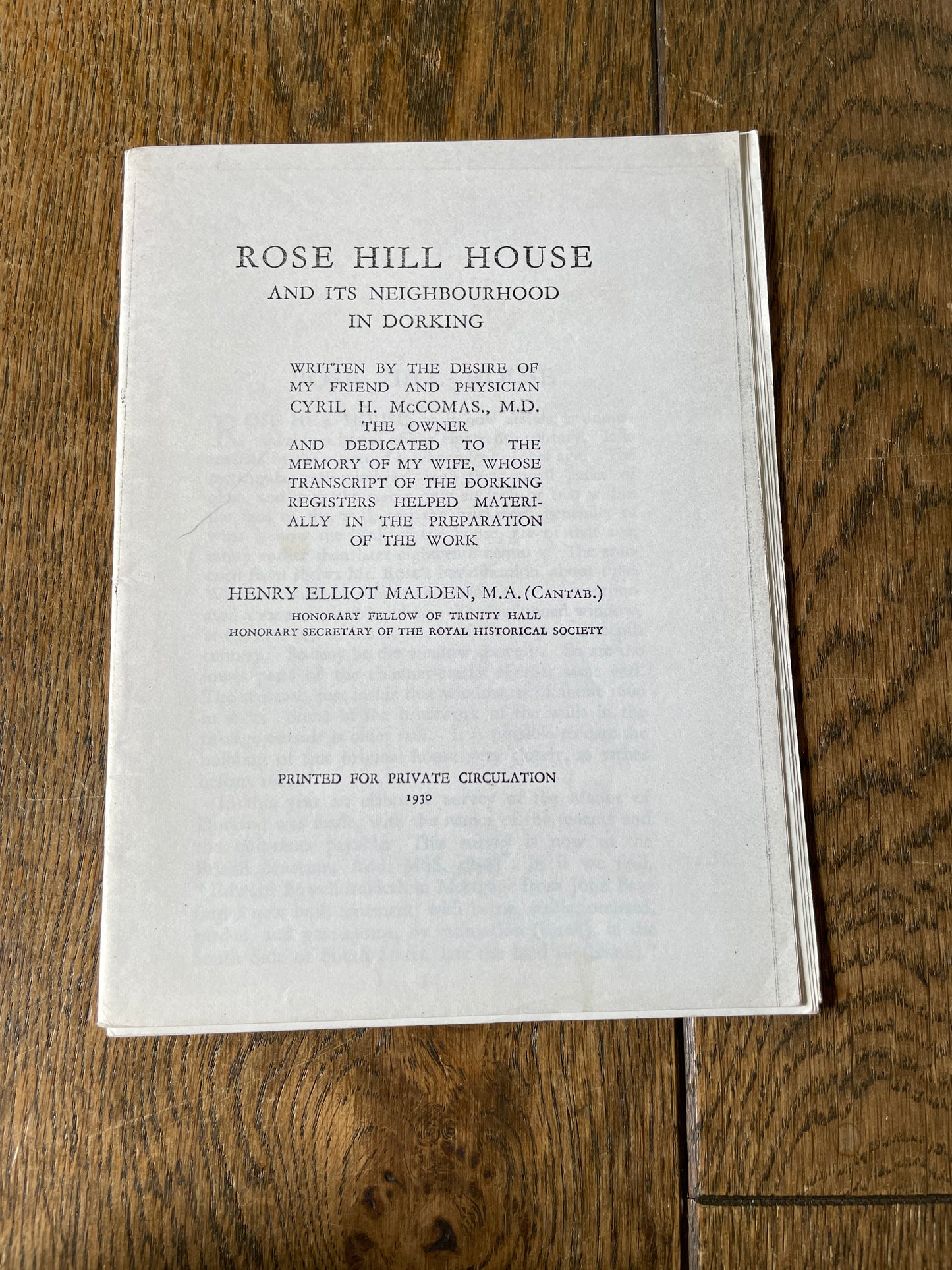 Rose Hill House by Henry Elliot Malden