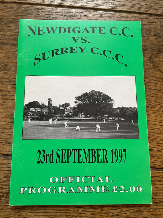 Newdigate C. C. vs Surrey C.C.C Programme