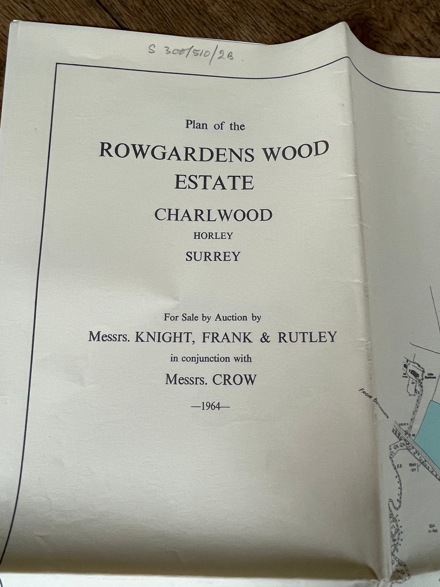 Map of the Rowgardens Wood Estate, Charlwood 1964 Sales Particulars