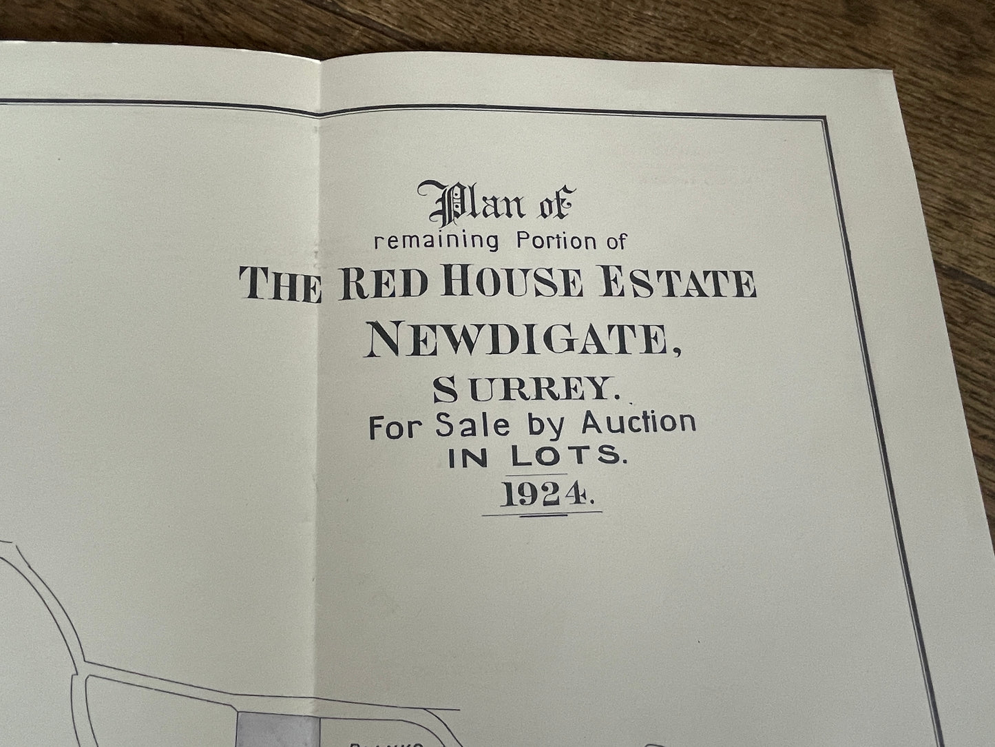 Red House Estate, Newdigate 1924 Sales Particulars Map