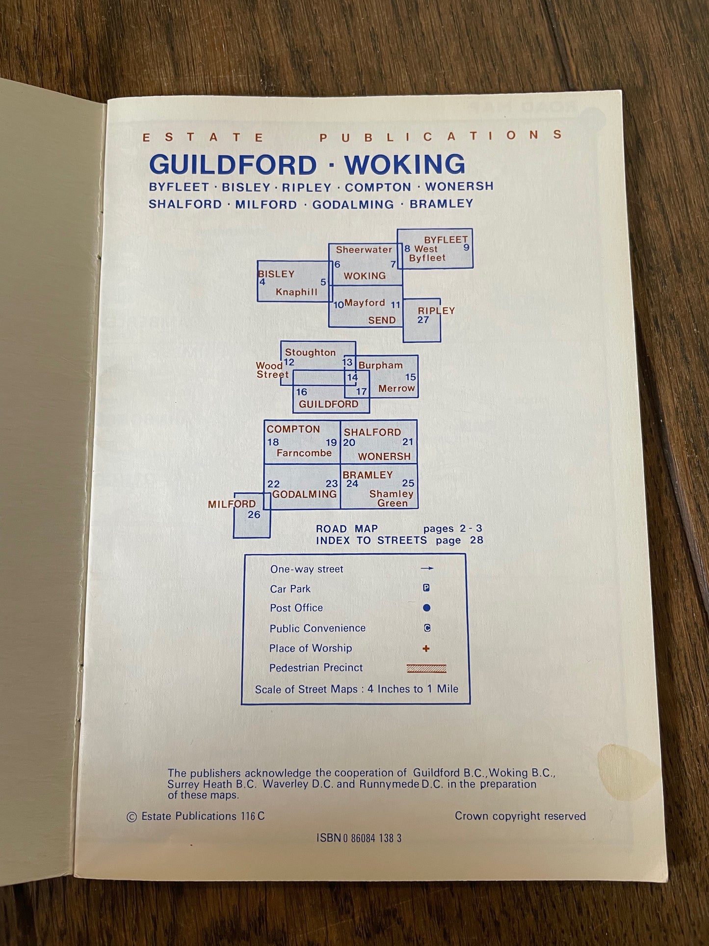 Estate Publications Red Book Map of Guildford and Woking