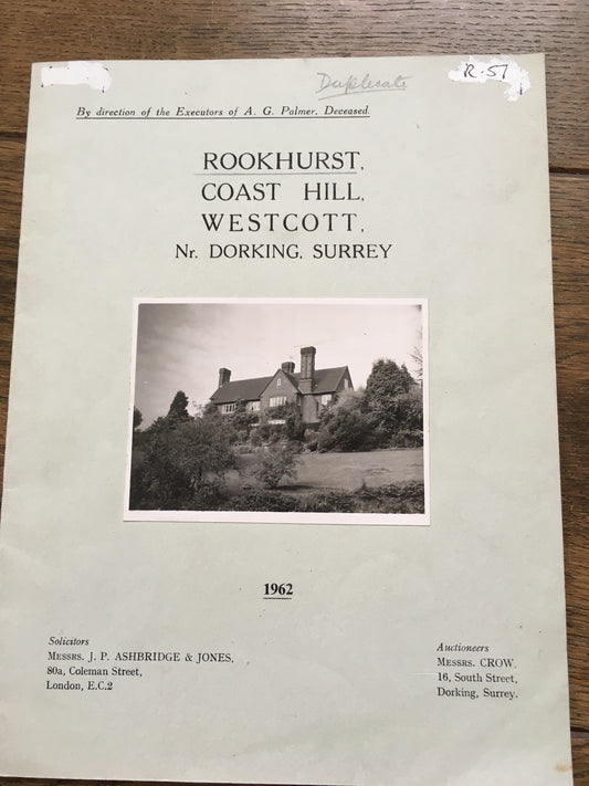 Rookhurst, Coast Hill, Westcott Sales Particulars