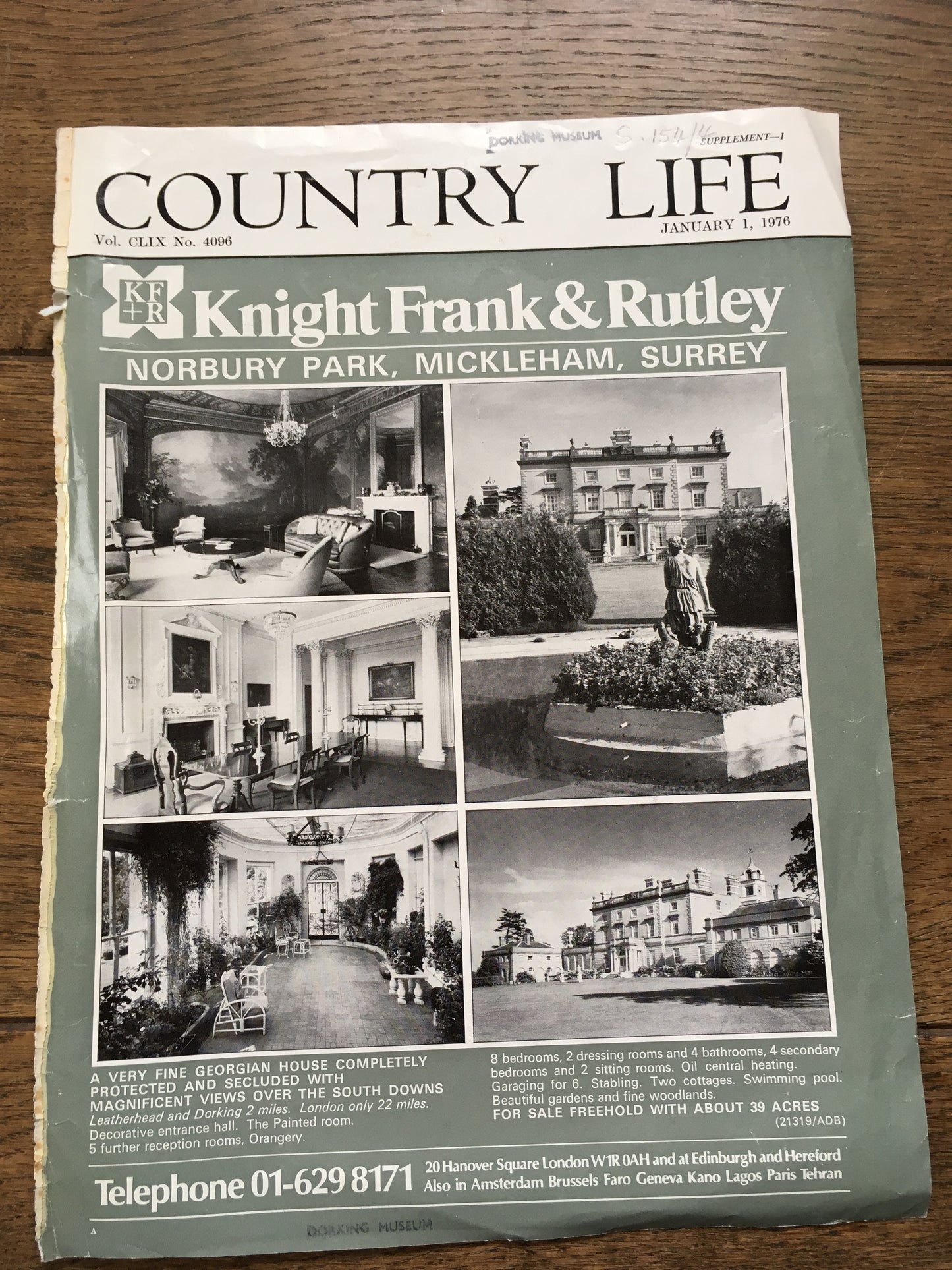 Norbury Park, Mickleham, Country Life Advert 1976