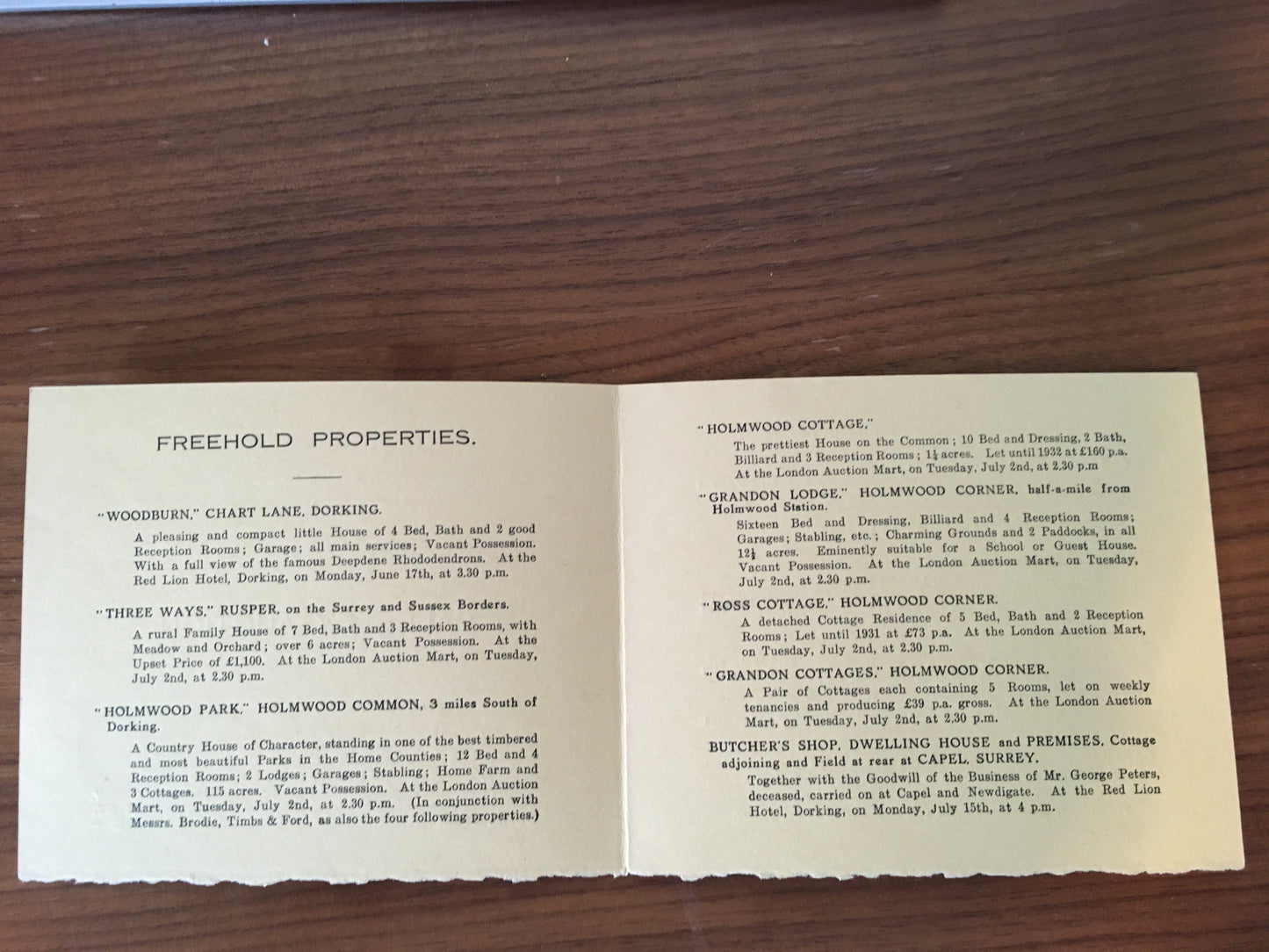 Various Properties belonging to Alfred Gwynne Vanderbilt 1929 Sales Particulars