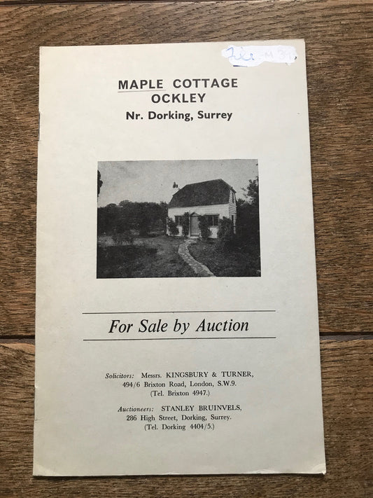 Maple Cottage, Ockley.  1965 Sales Particulars