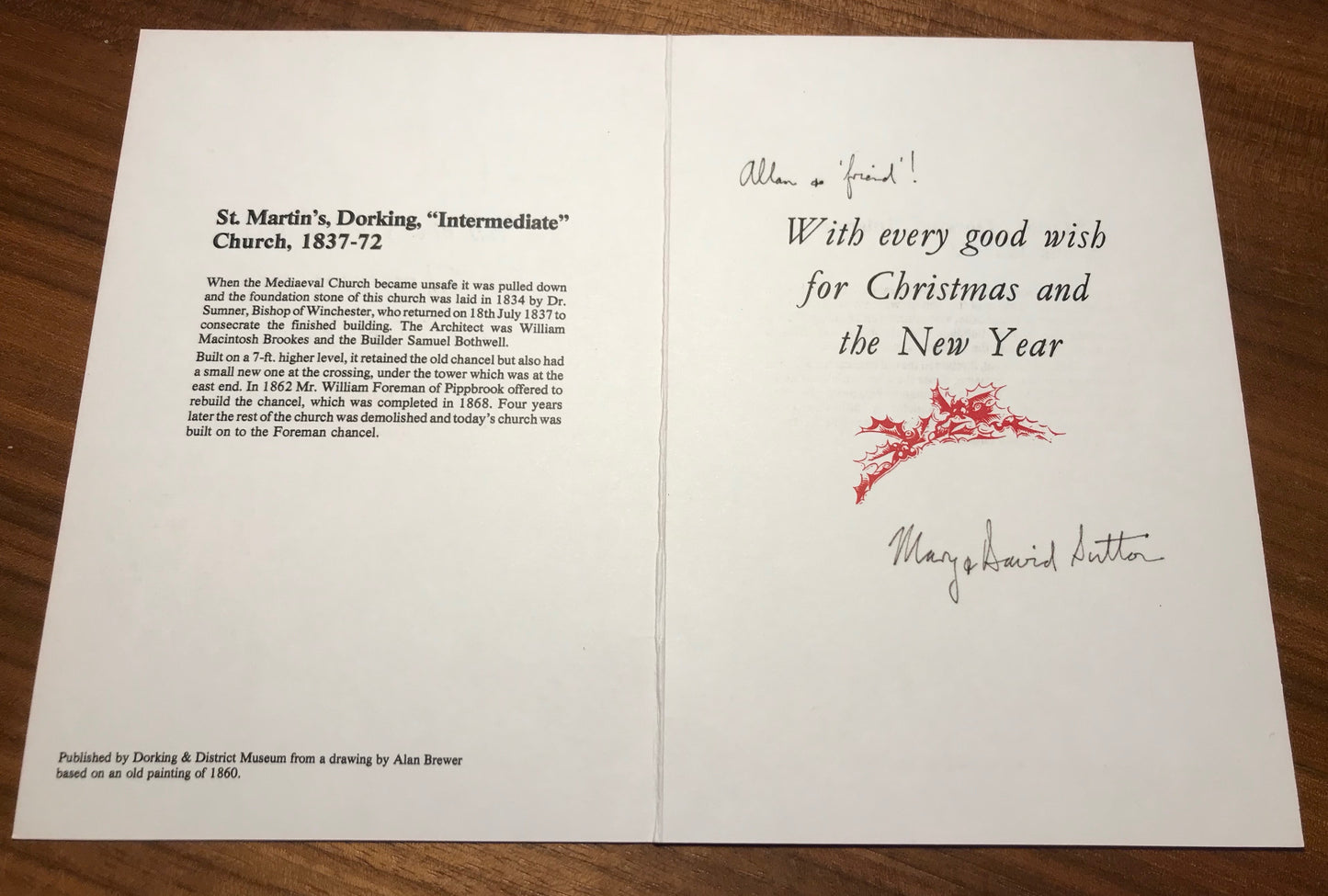 Christmas Card of St. Martin's "Intermediate" Church