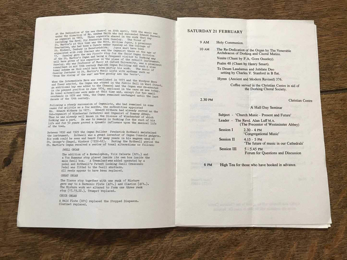 St. Martin's Church - Festival Weekend Programme - 1987