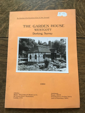 The Garden House, Westcott, Surrey 1964 Sales Particulars