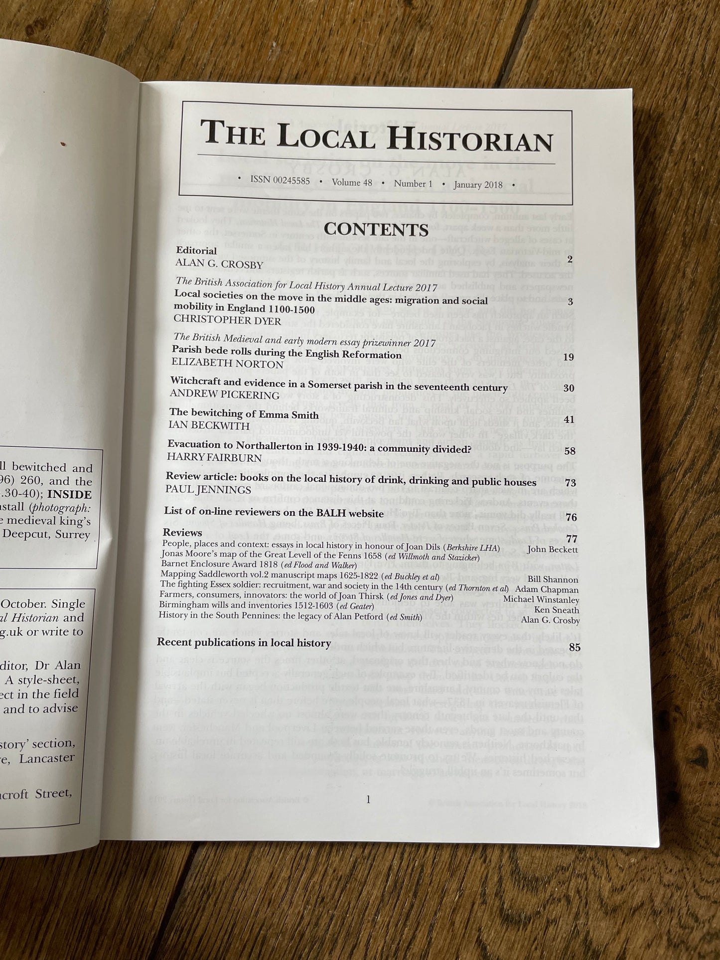 The Local Historian Magazine. January 2018