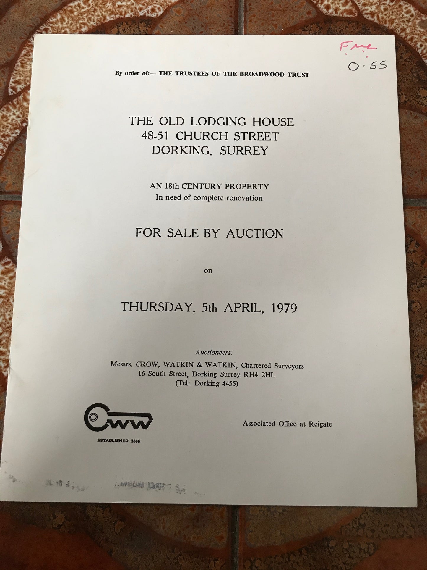 The Old Lodging House, 48-51 Church Street, Dorking, 1979 Sales Particulars